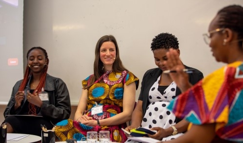 From left; Tracy Kimathi, Dr. Jenna Senecal, Elizabeth Nsimadala, Ng’endo Machua-Muniu. Photo by Petter Alke from SIDA's panel discussion.